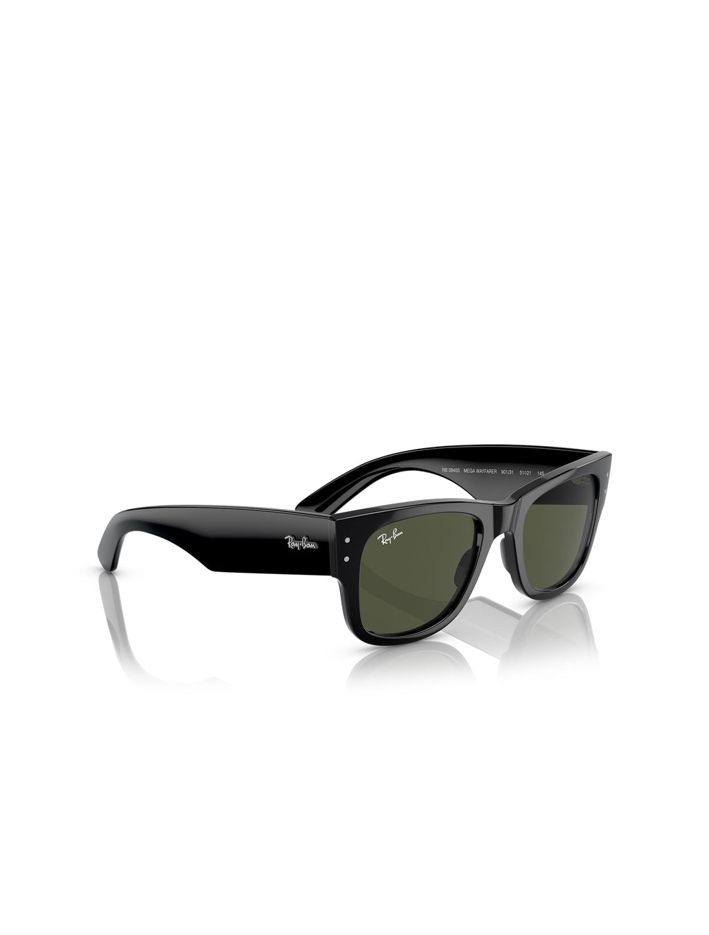 Ray Ban Mega Wayfarer Glasses - Polished Black/Green
