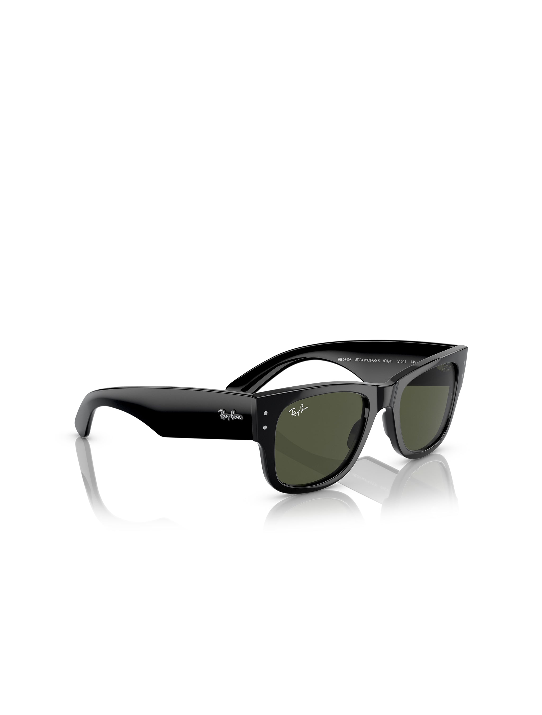 Ray Ban Mega Wayfarer Glasses - Polished Black/Green