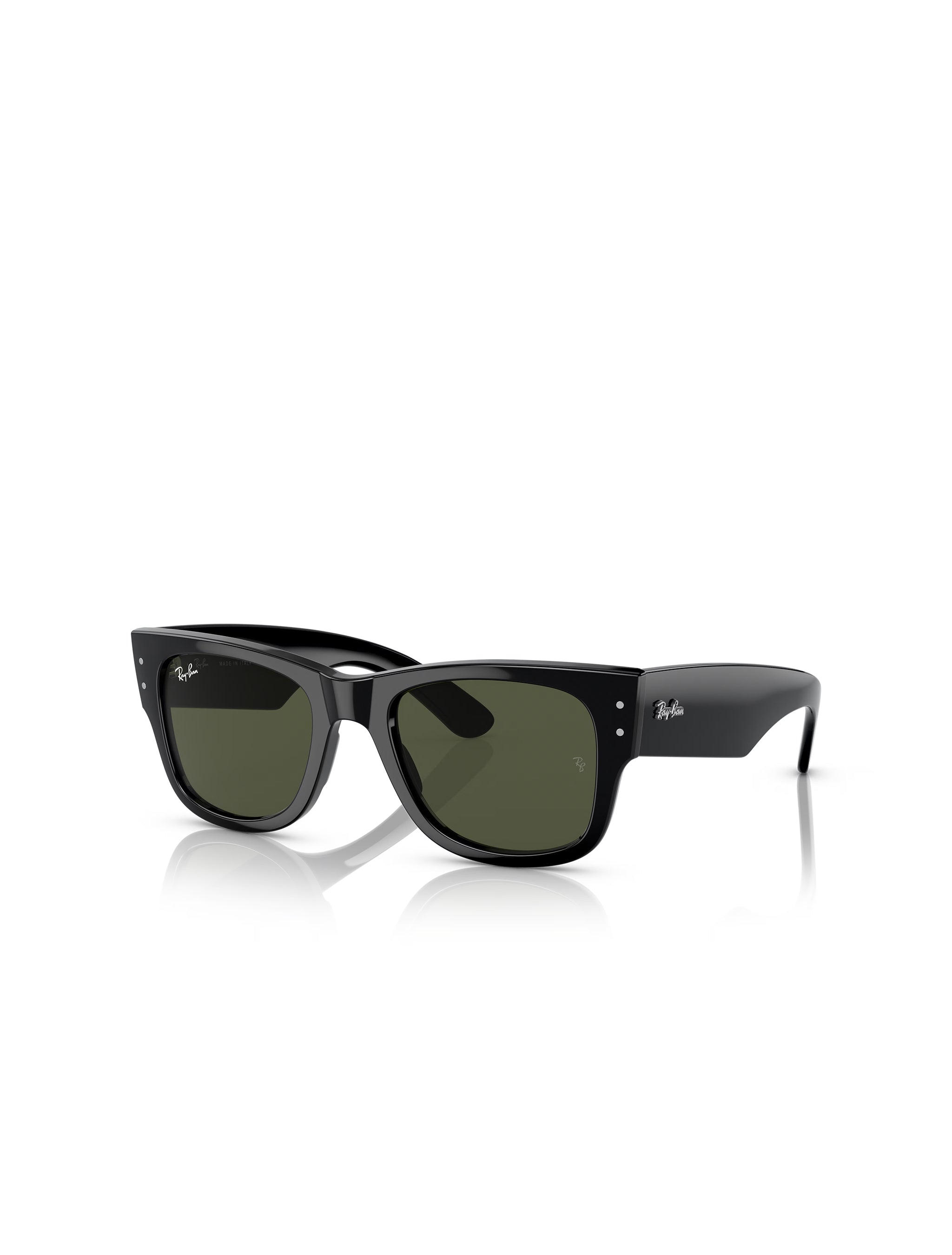 Ray Ban Mega Wayfarer Glasses - Polished Black/Green