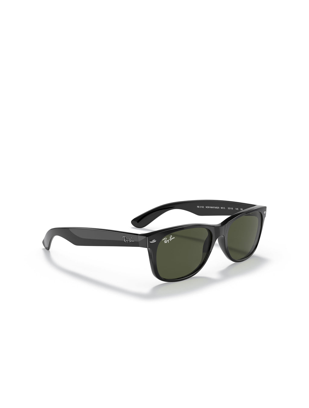 Ray Ban New Wayfarer Classic Glasses - Rubber Black/G15 Green