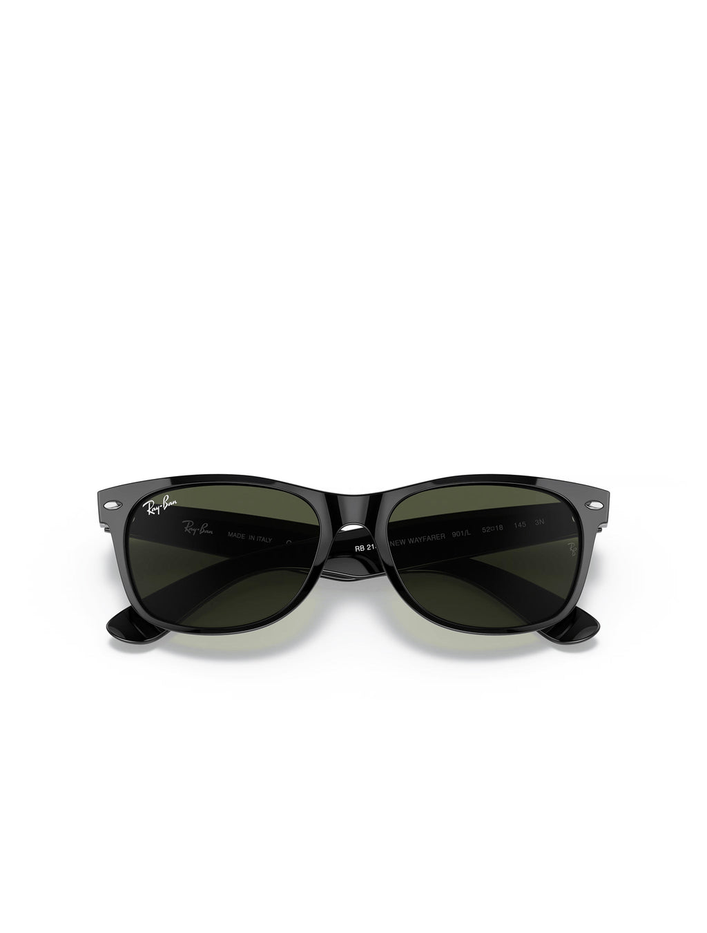 Ray Ban New Wayfarer Classic Glasses - Rubber Black/G15 Green