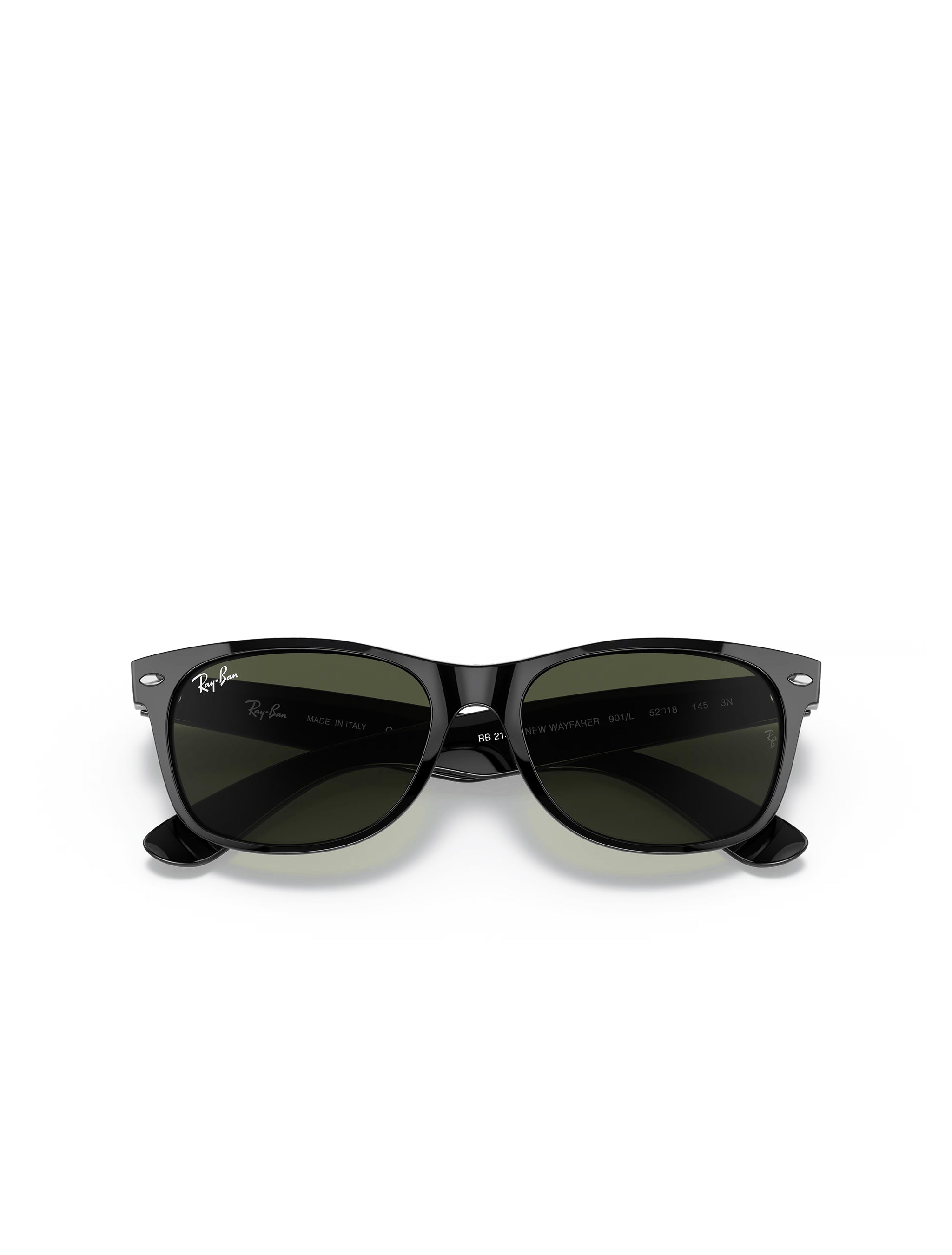 Ray Ban New Wayfarer Classic Glasses - Rubber Black/G15 Green
