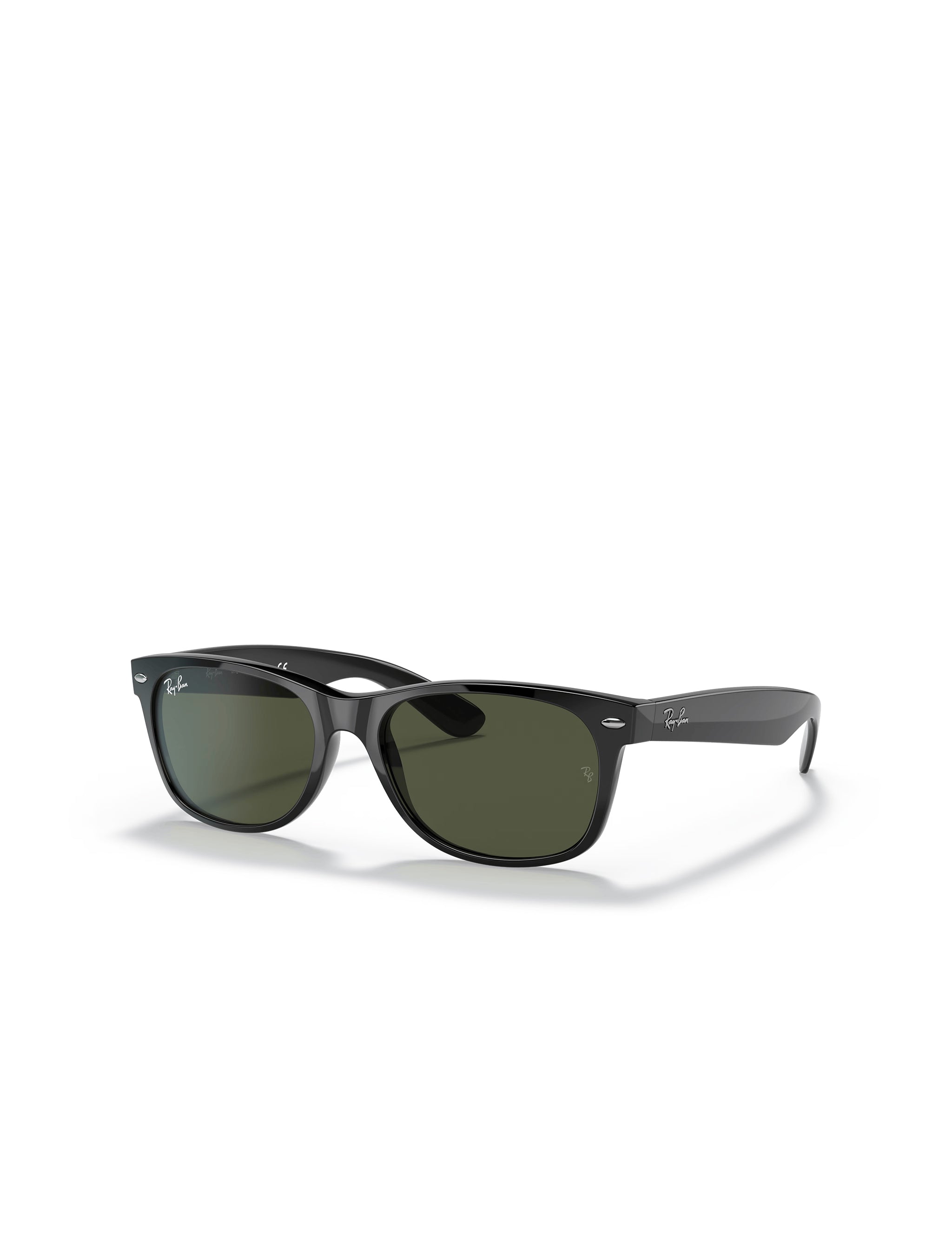 Ray Ban New Wayfarer Classic Glasses - Rubber Black/G15 Green