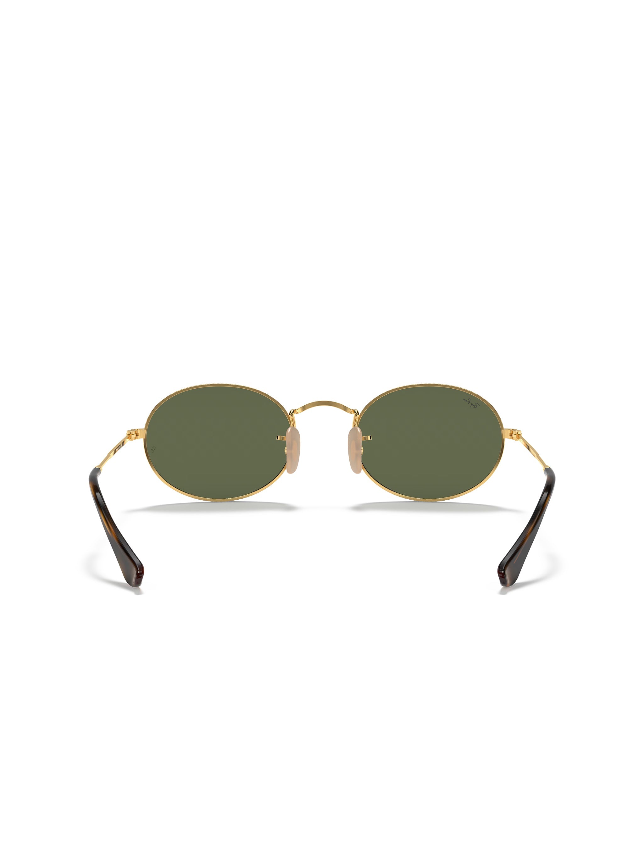 Ray Ban Oval Flat Lenses Glasses - Polished Arista Gold/Green