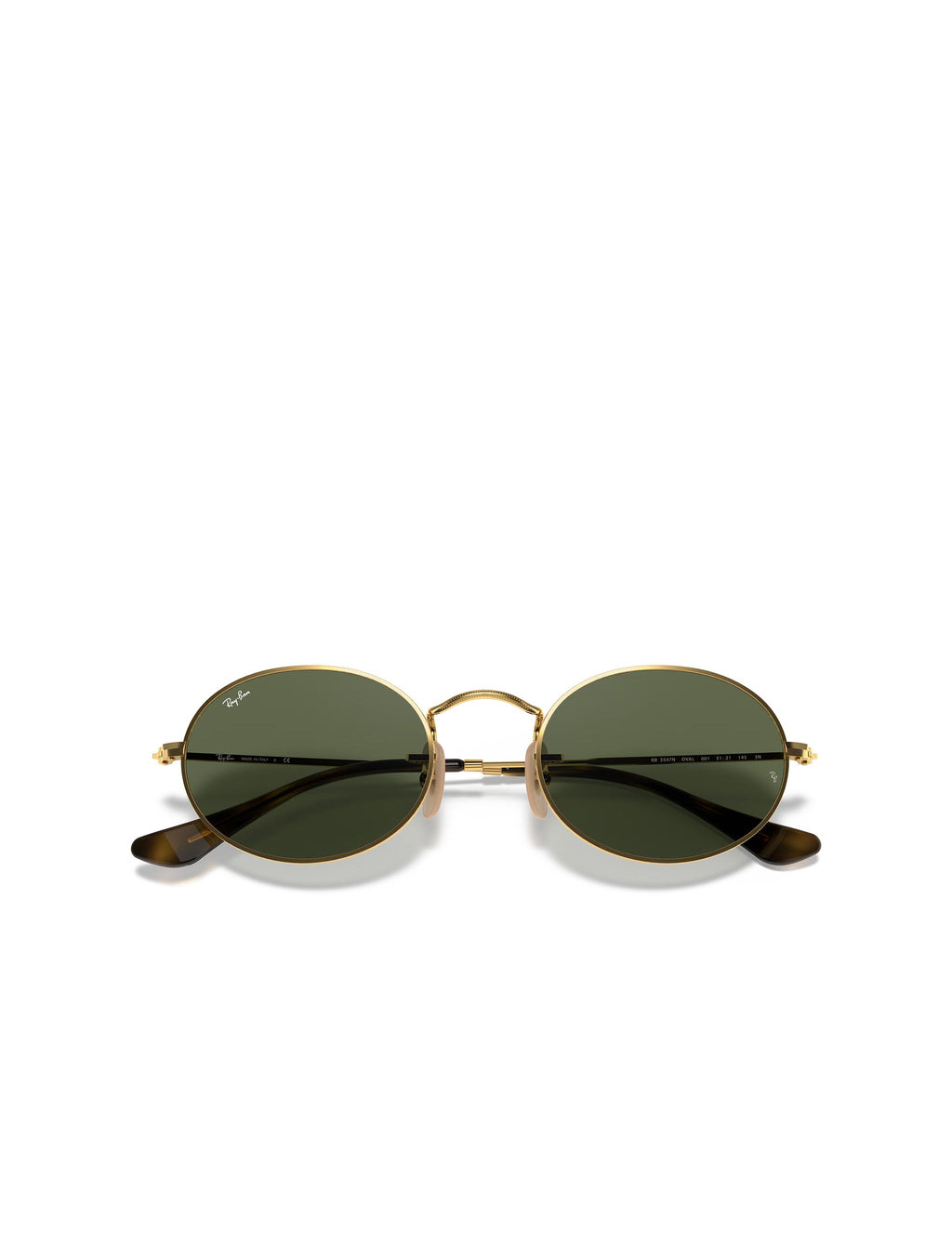 Ray Ban Oval Flat Lenses Glasses - Polished Arista Gold/Green