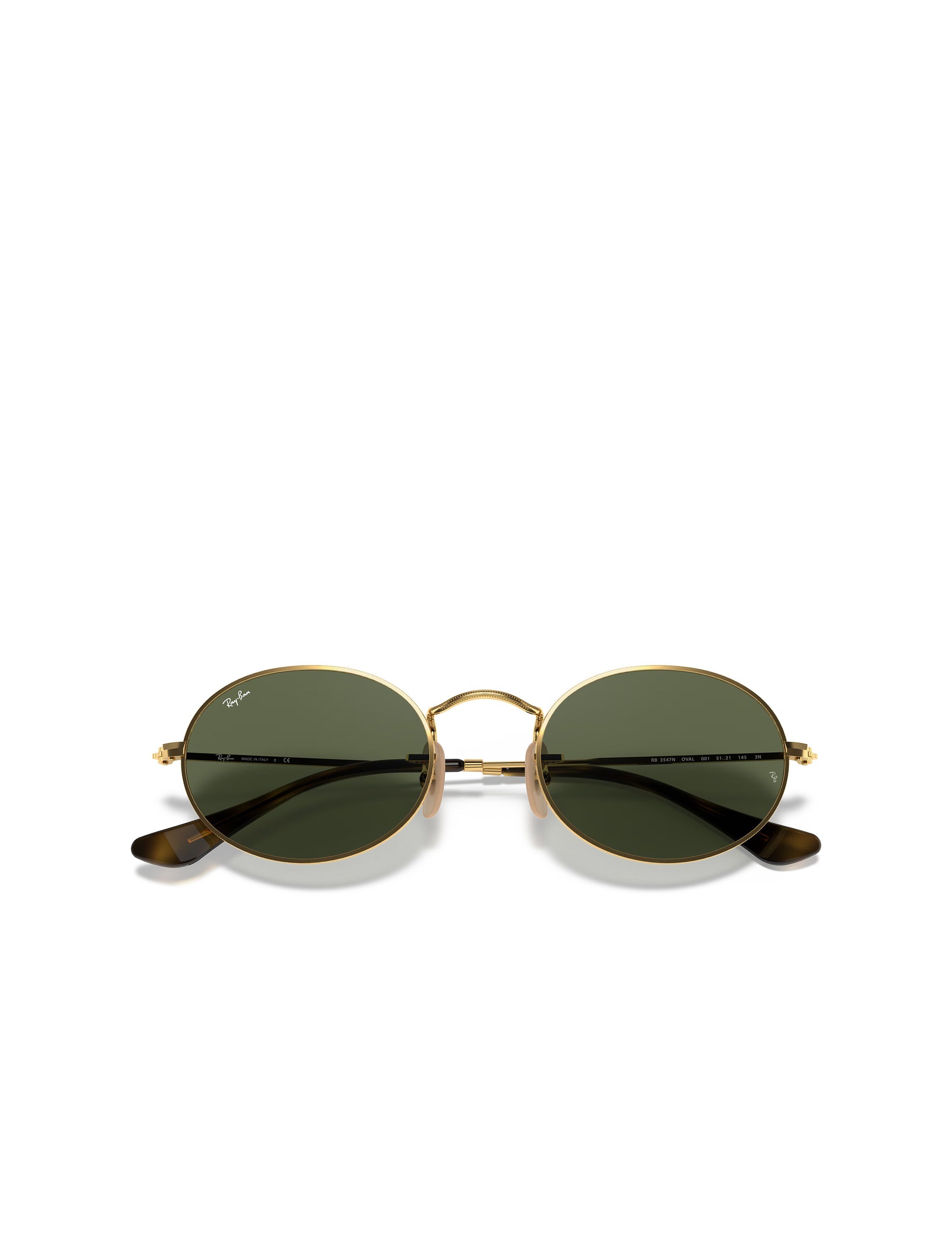 Ray Ban Oval Flat Lenses Glasses - Polished Arista Gold/Green