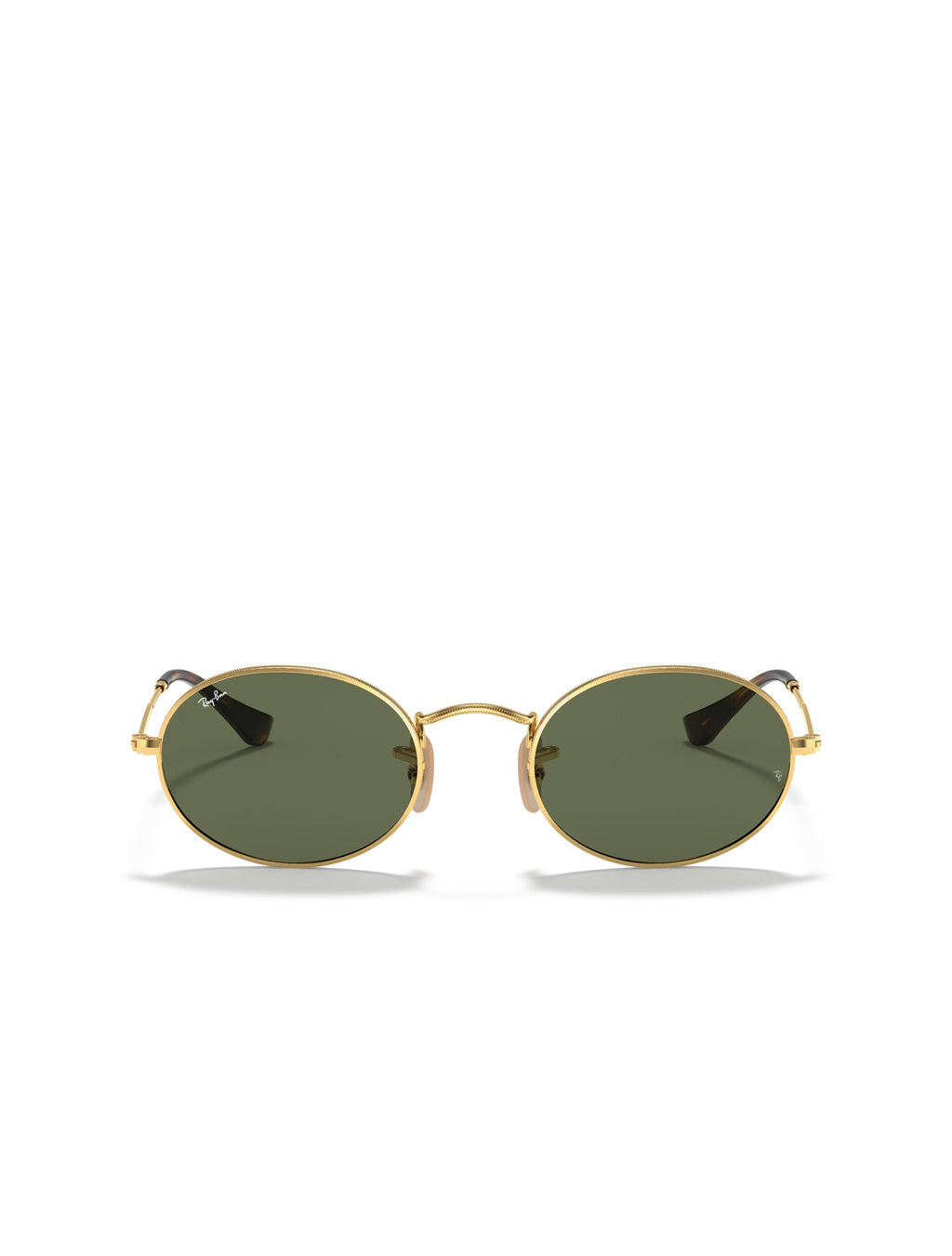 Ray Ban Oval Flat Lenses Glasses - Polished Arista Gold/Green