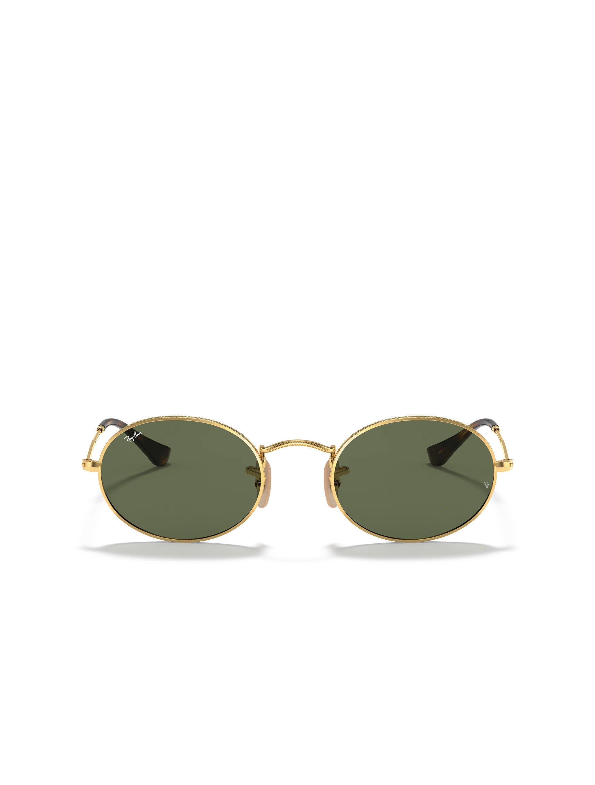 Ray Ban Oval Flat Lenses Glasses - Polished Arista Gold/Green