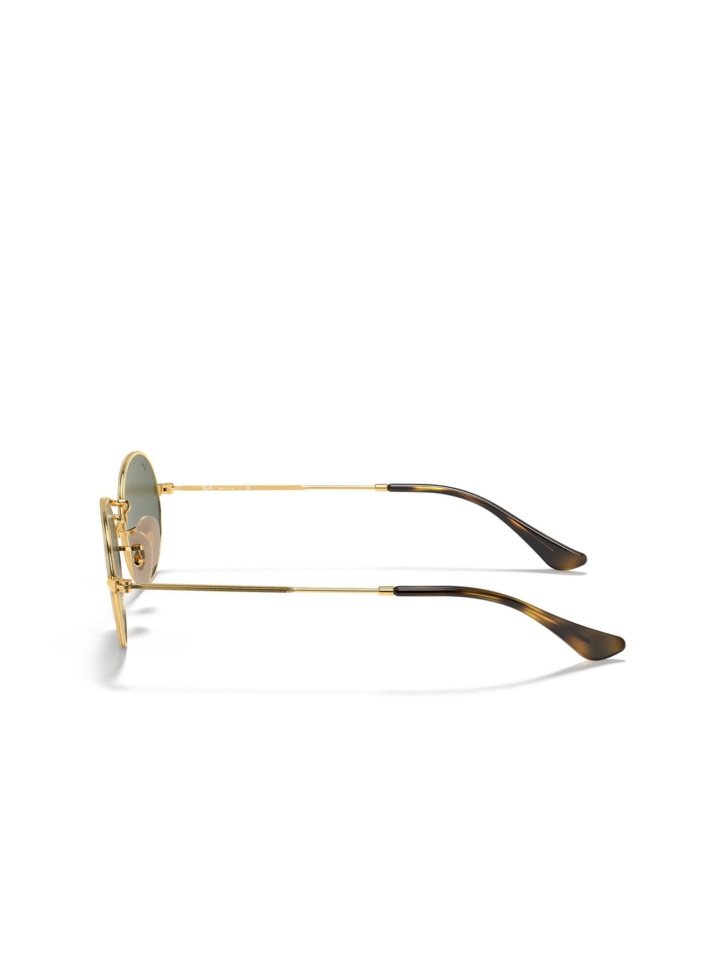 Ray Ban Oval Flat Lenses Glasses - Polished Arista Gold/Green