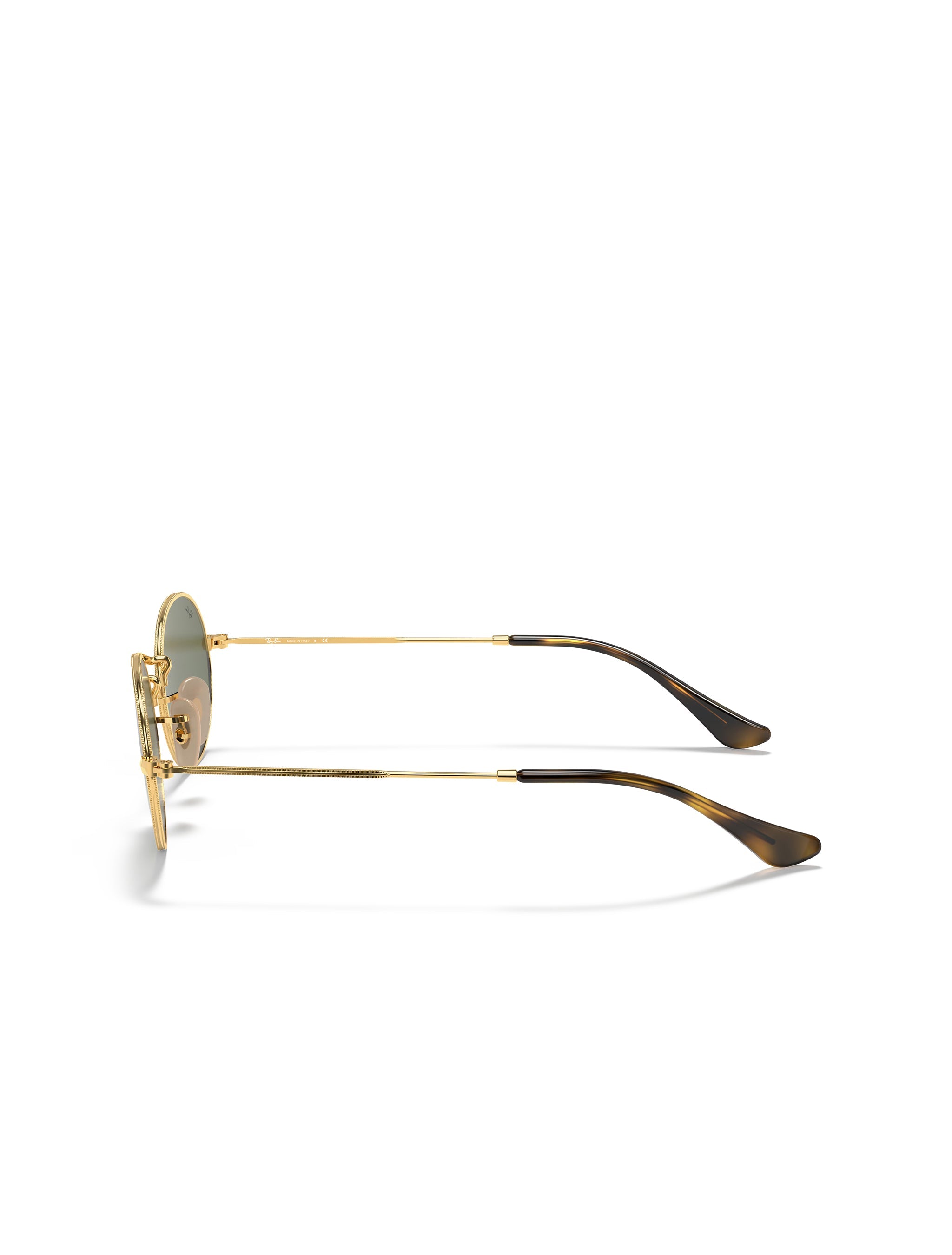 Ray Ban Oval Flat Lenses Glasses - Polished Arista Gold/Green
