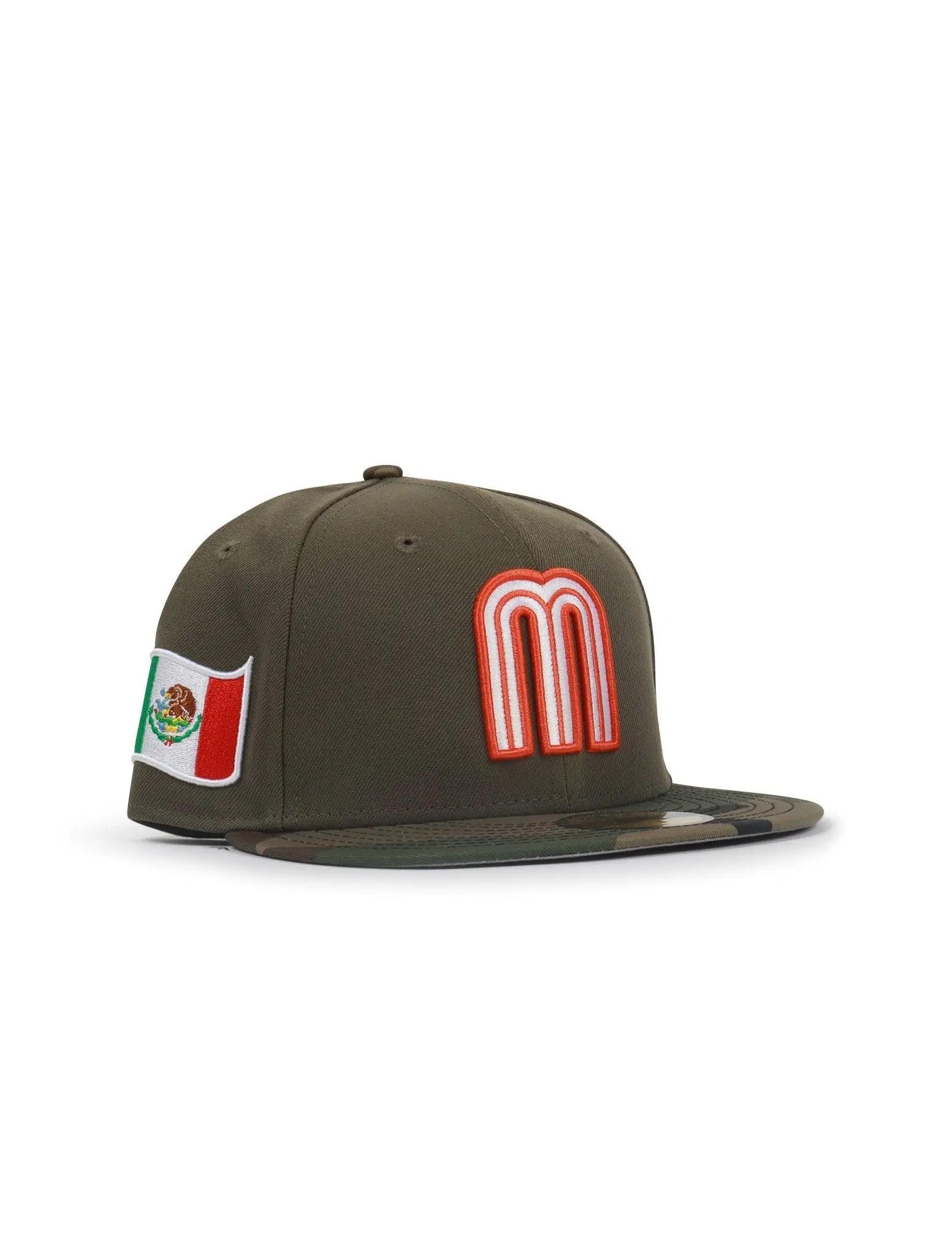 New Era 5950 Wbc Mexico Hat - Olive/ Wild Camo