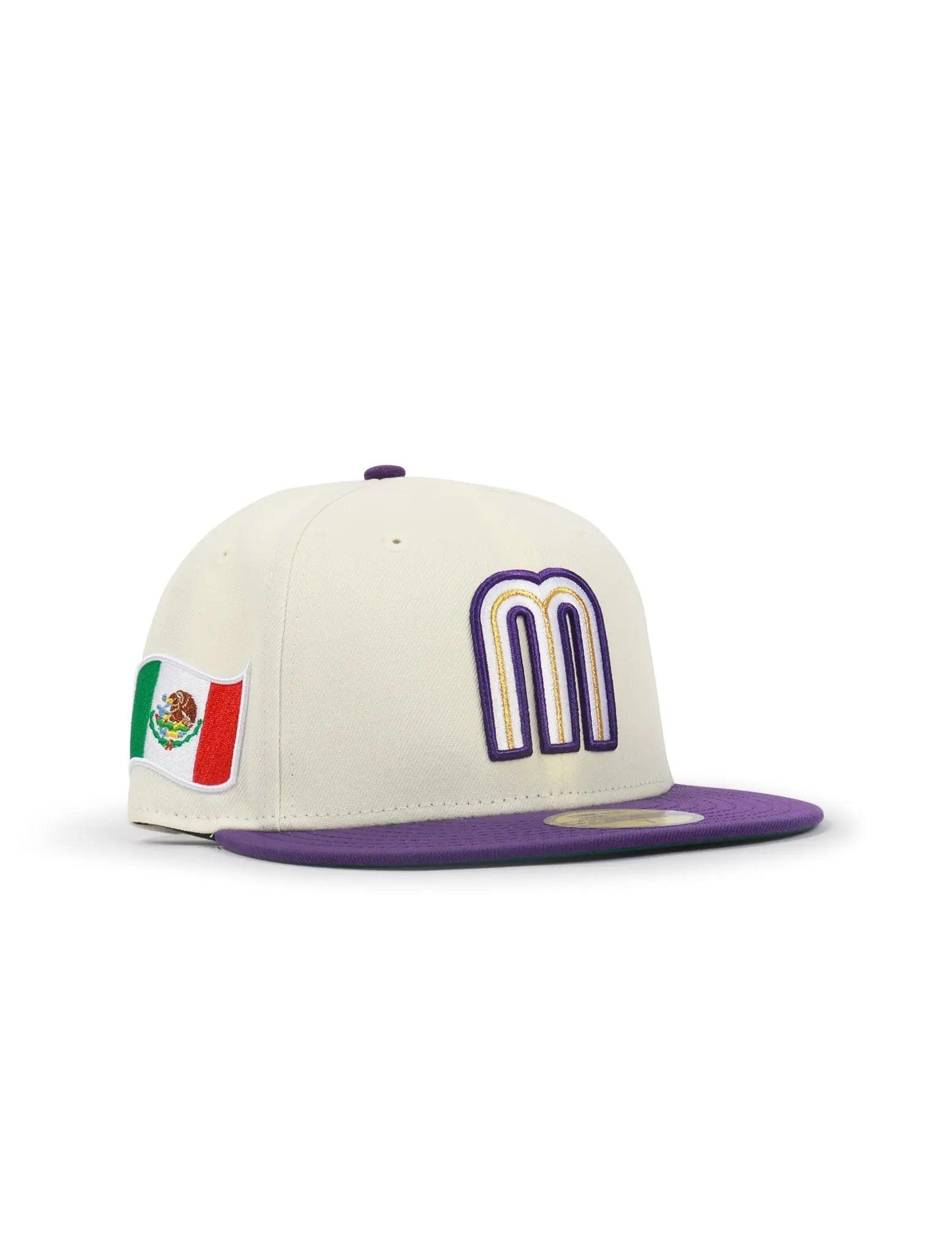 New Era 5950 Wbc Mexico Hat - Chrome/ Purple