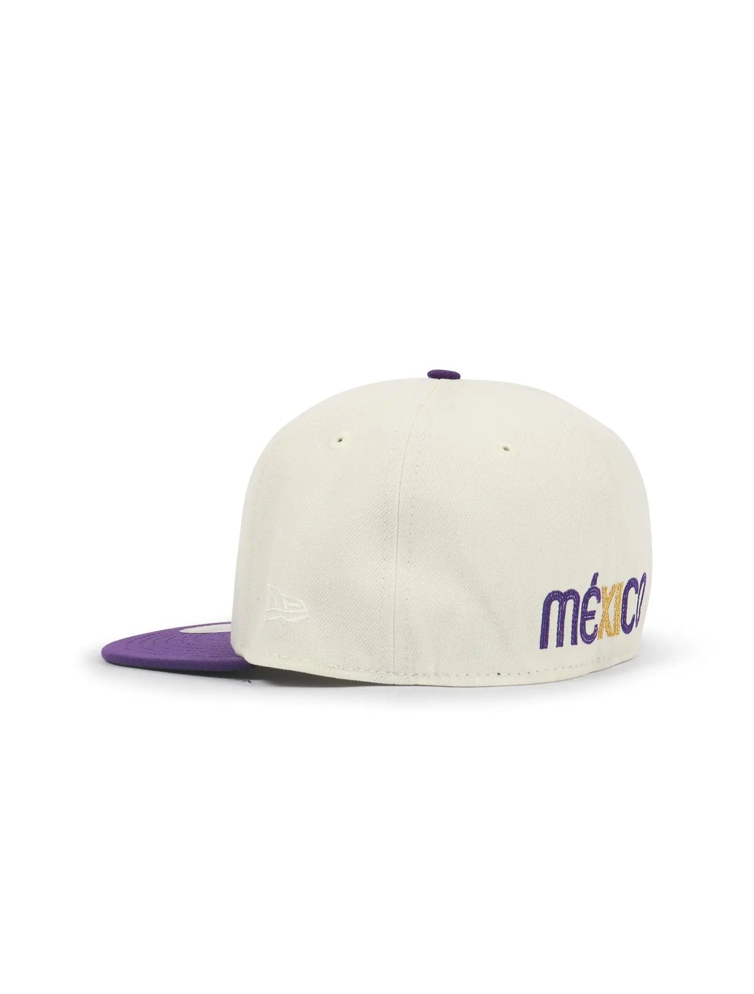 New Era 5950 Wbc Mexico Hat - Chrome/ Purple